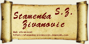Stamenka Živanović vizit kartica